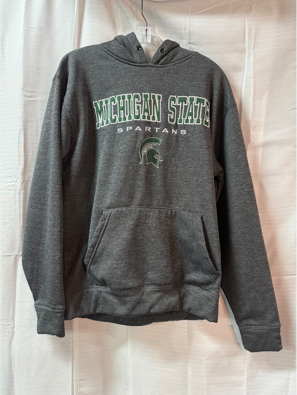Michigan State Spartans Gray Pullover Hoodie Size Large